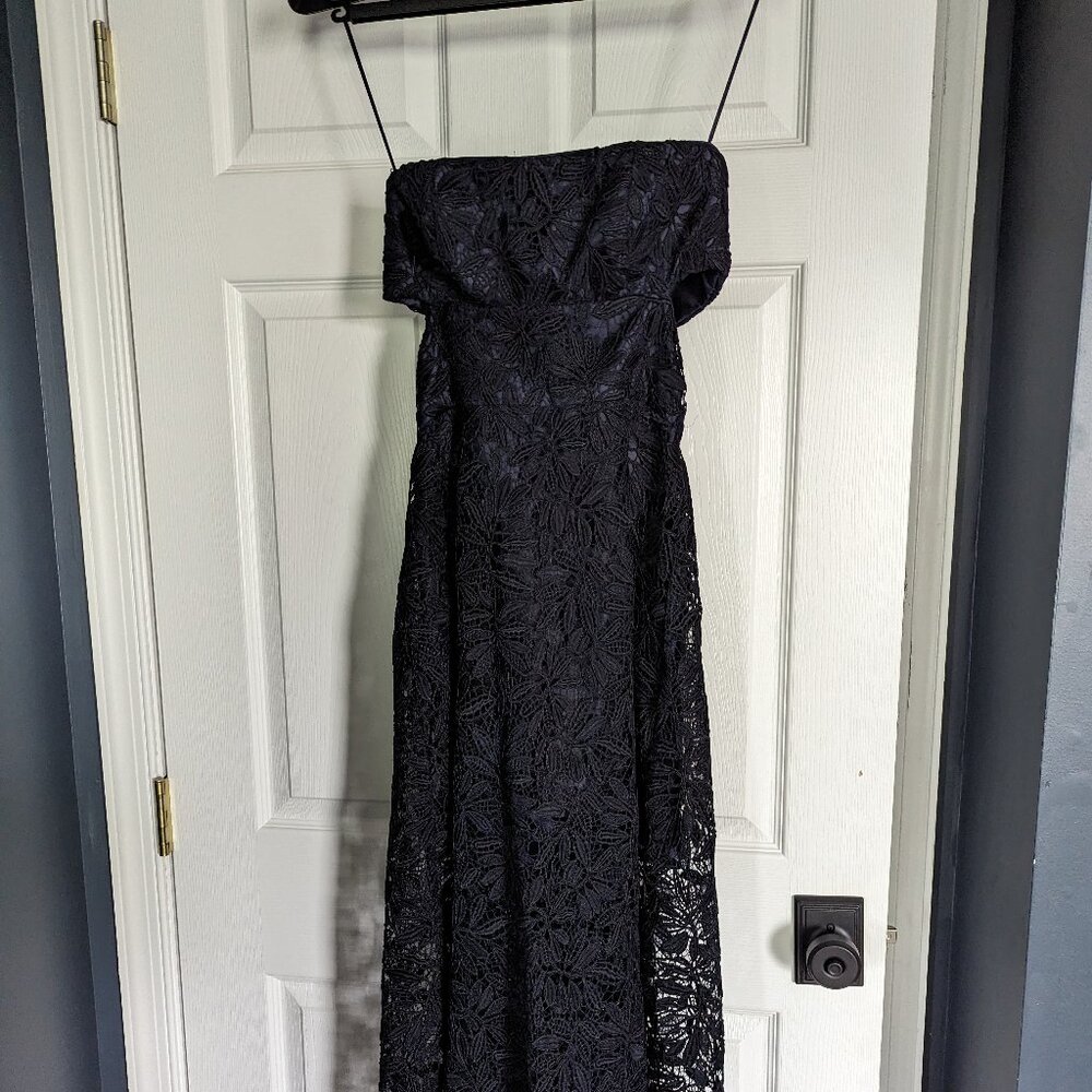 Allen Schwartz dark blue midi dress NWT strapless size 4